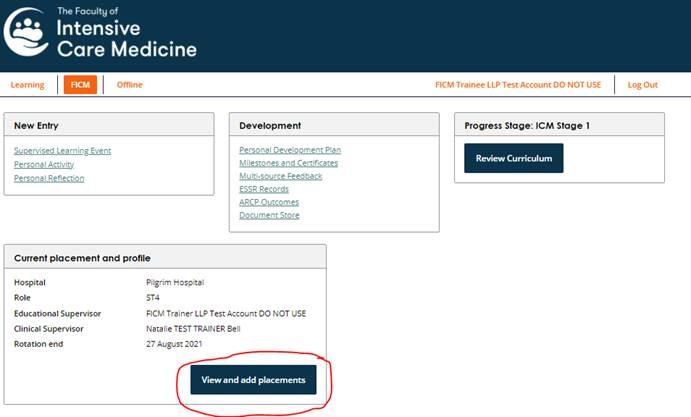 Replicating placements in the LLP for doctors on the Dual ICM & Anaes CCT Programme